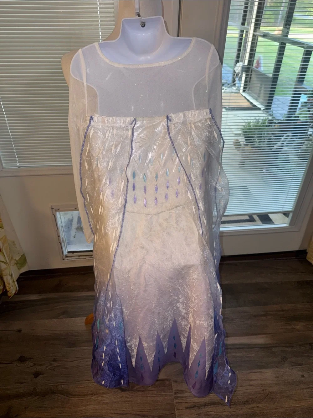Disney Elsa White and Purple Gradient Embellished Women’s Dress